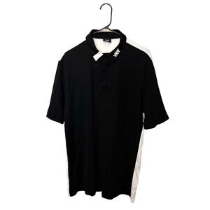 PXG Polo Shirt Mens Large Black White Parsons Xtreme Golf Performance Stretch